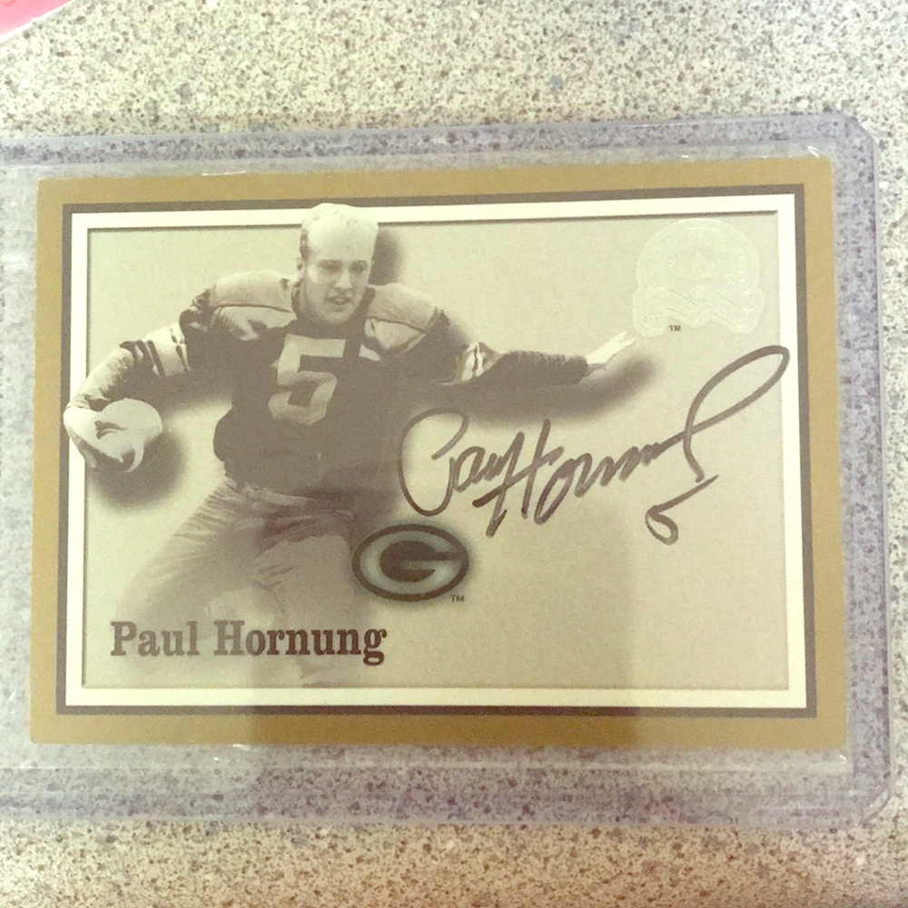 Paul Hournung fleer skybox autograph packers auto